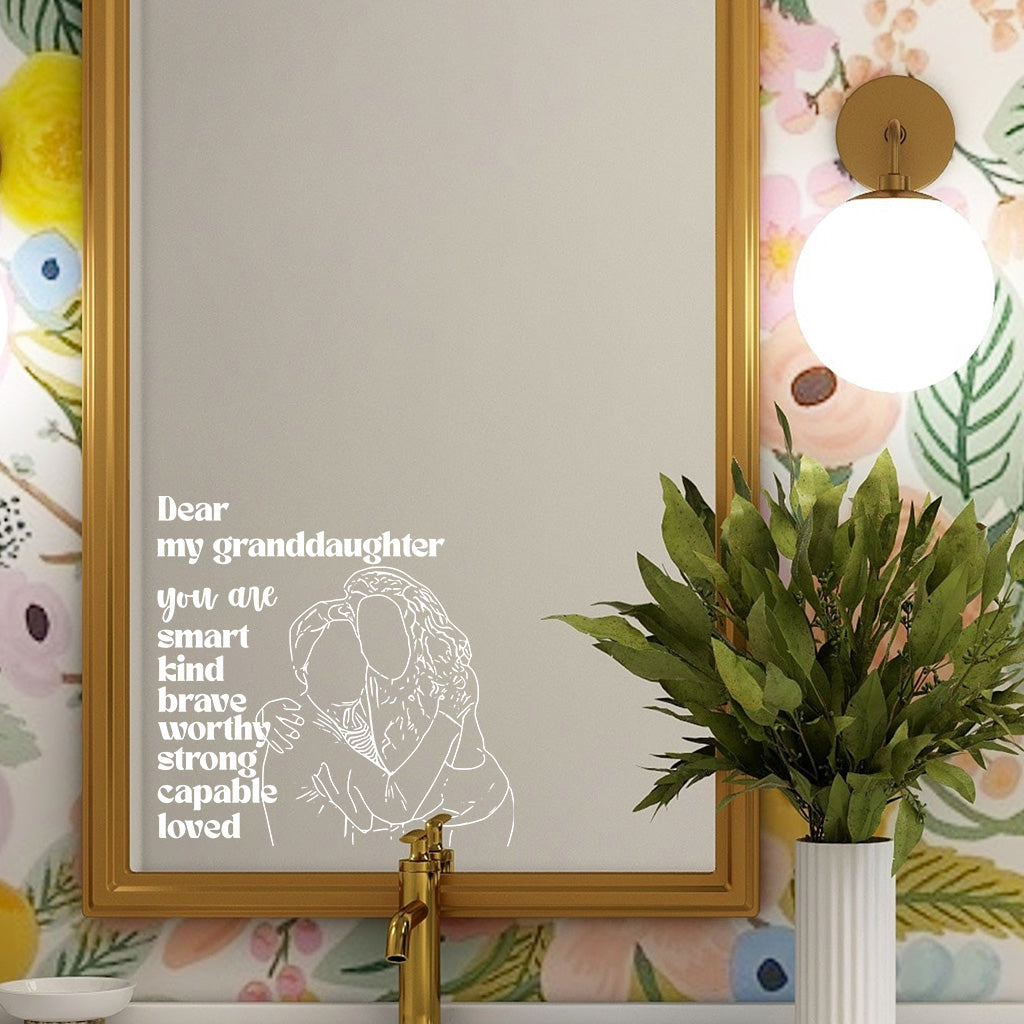 Chère petite-fille/fille, tu es une grande admiratrice - Autocollant personnalisé découpé à la forme - Autocollant personnalisé pour grand-mère
