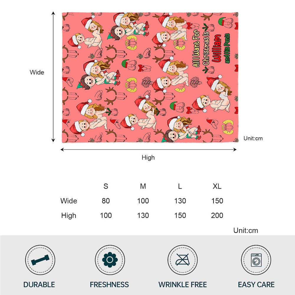 All I Want For Christmas - Personalized Couple Blanket