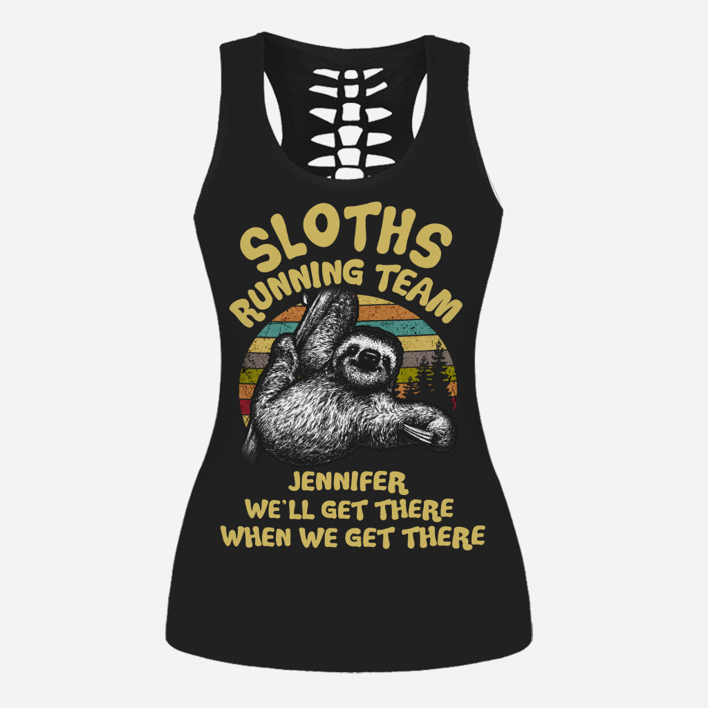 Équipe de course Sloths - Débardeur et legging de course personnalisés ajourés