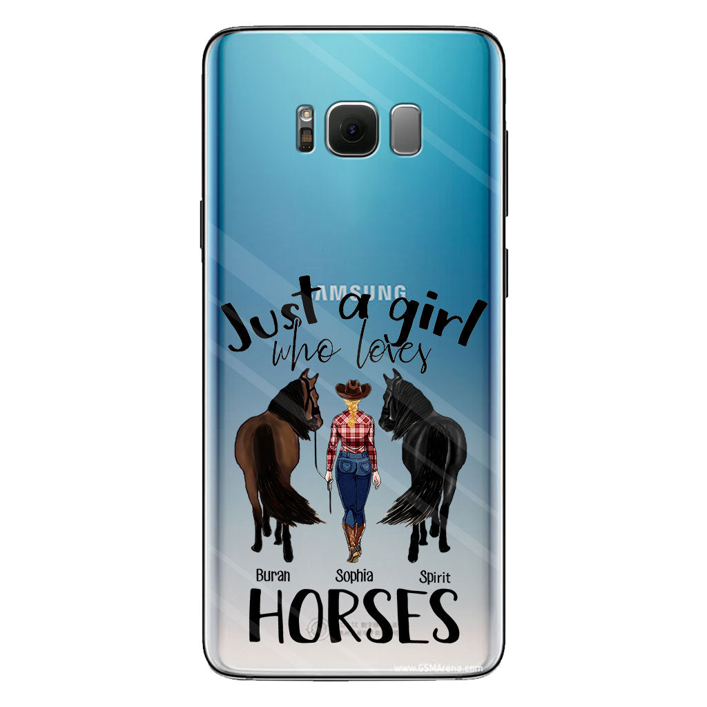 Juste une fille qui aime les chevaux - Coque de téléphone transparente personnalisée avec motif cheval