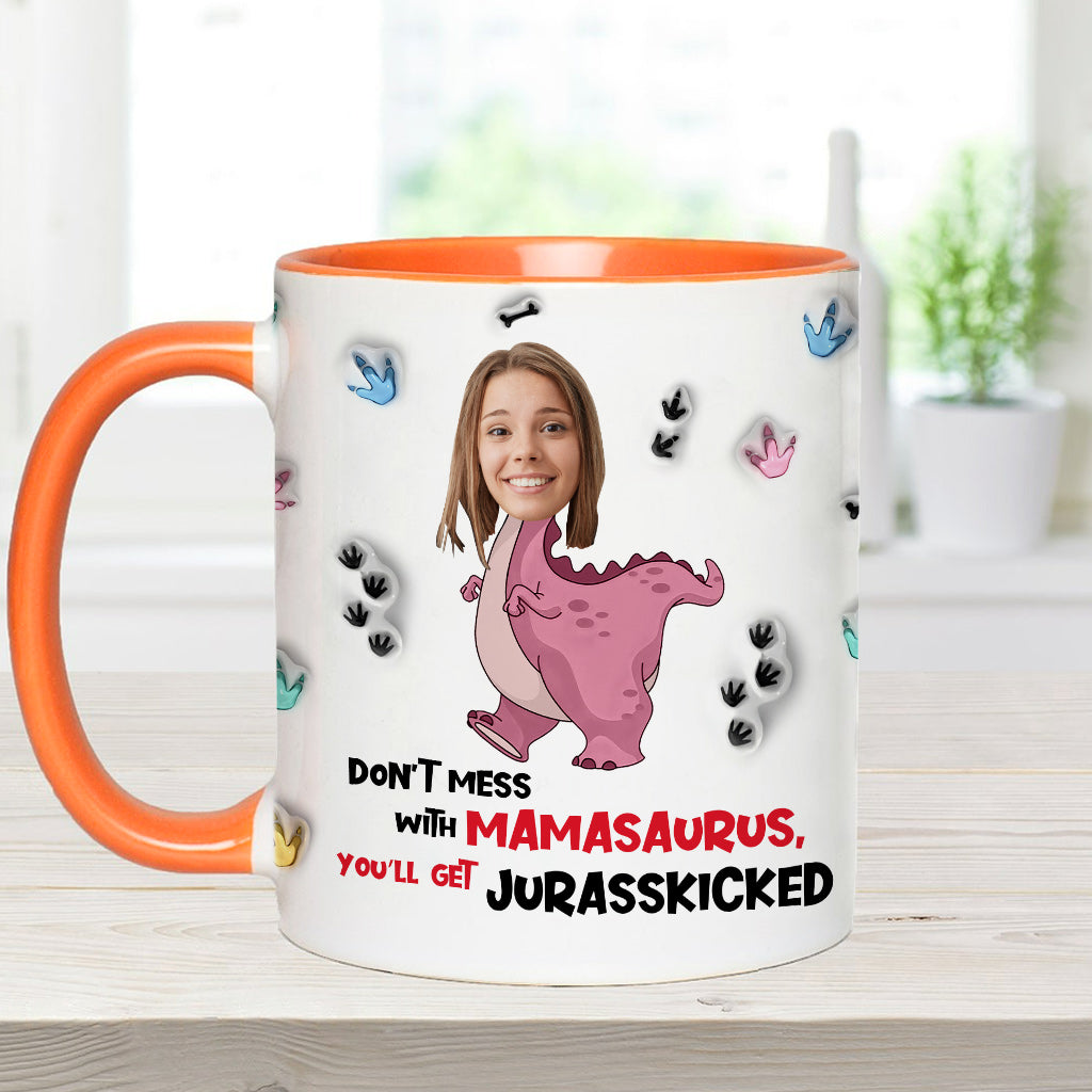 Ne vous frottez pas à Mamasaurus Jurasskicked - Mug personnalisé pour maman