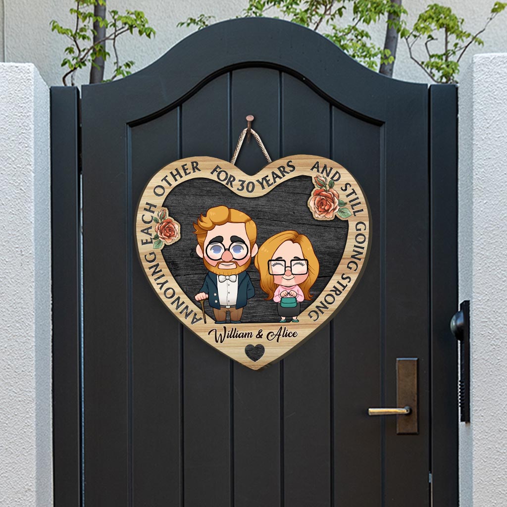 S'agacer mutuellement - Panneau en bois personnalisé pour mari et femme