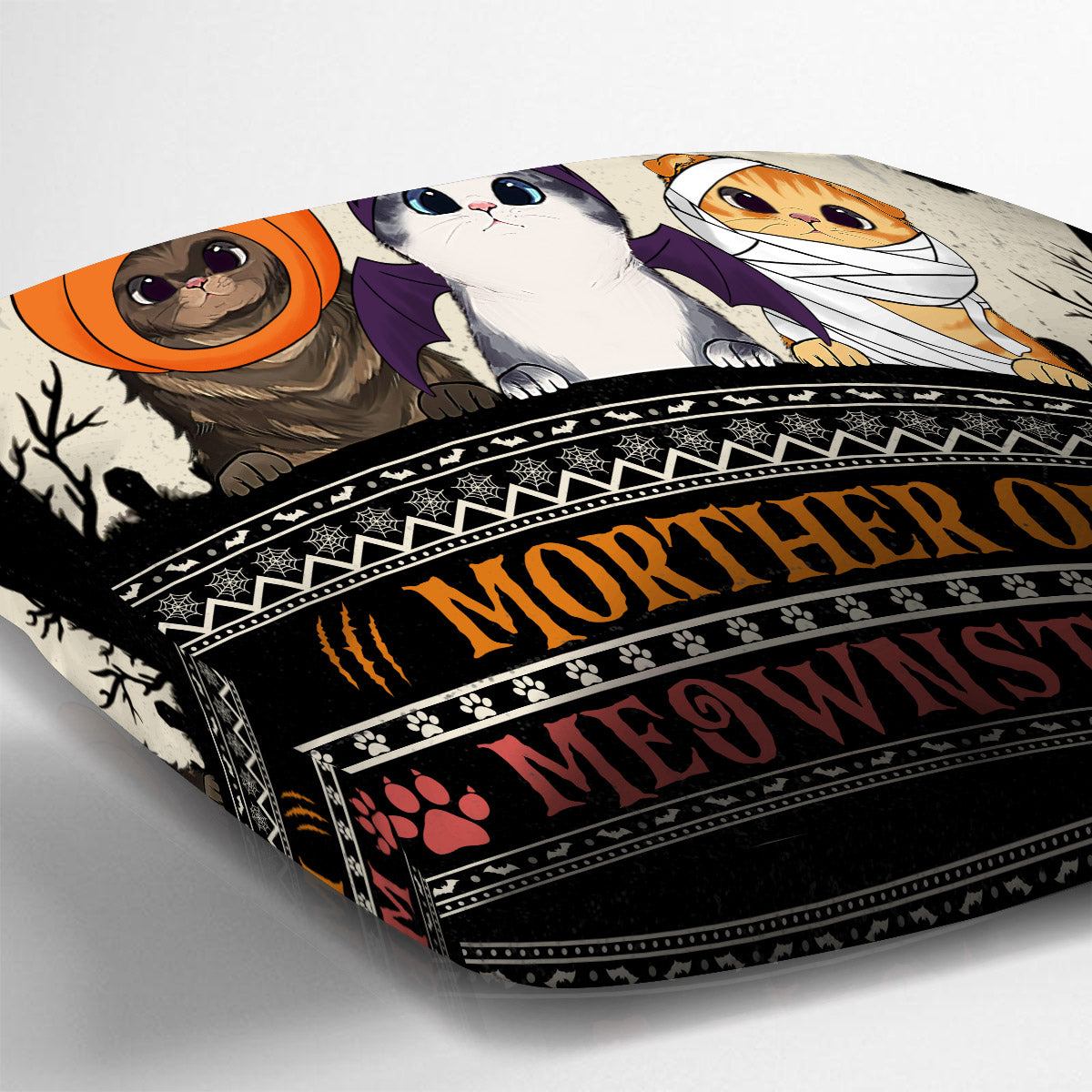 Coussin décoratif personnalisé pour chat « Mère des Miaous »