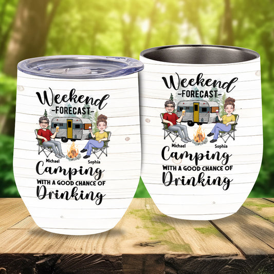 Prévisions du week-end - Gobelet à vin de camping personnalisé