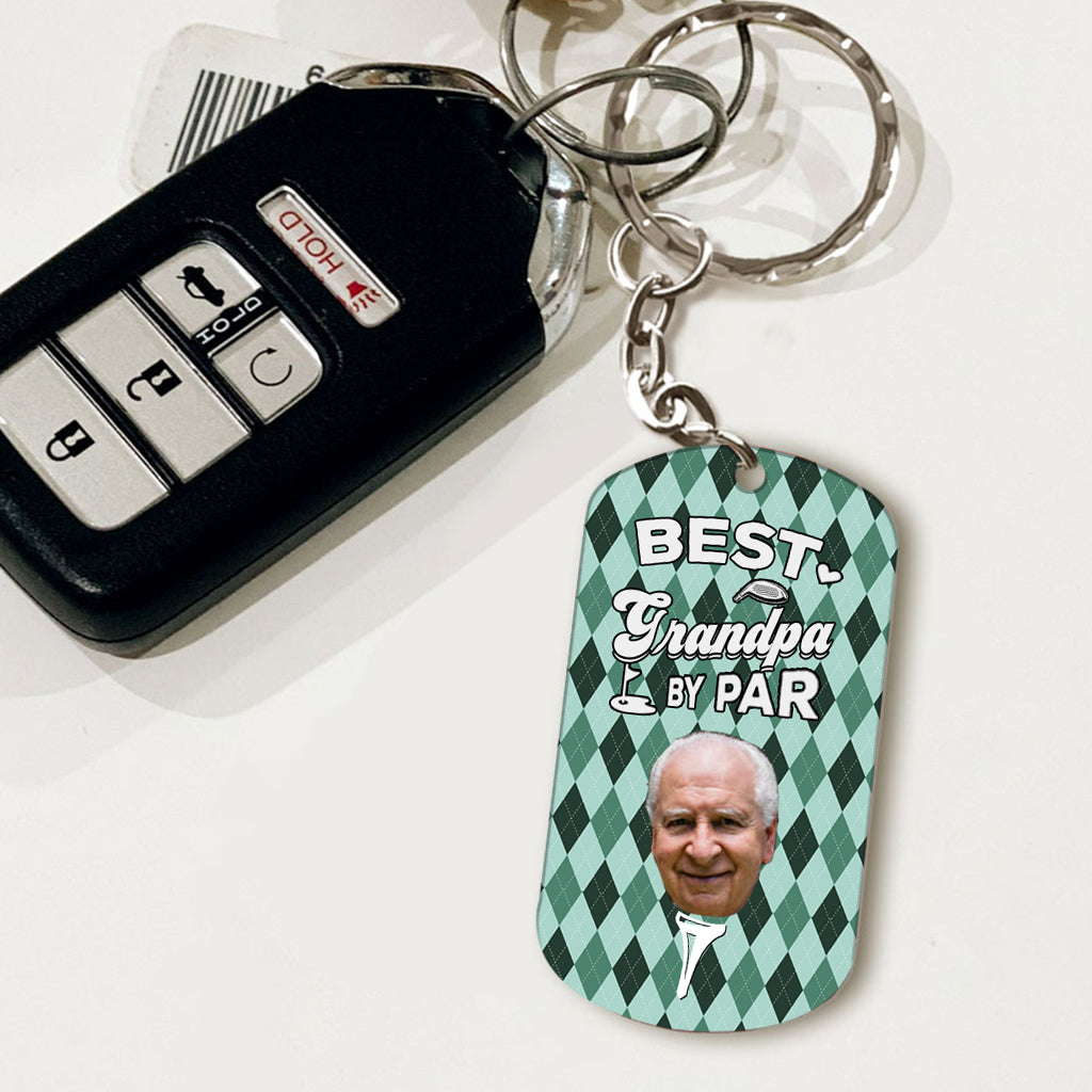 Meilleur Papa selon le Par - Cadeau de golf pour papa, lui, petit ami, mari, grand-père - Porte-clés personnalisé en acier inoxydable