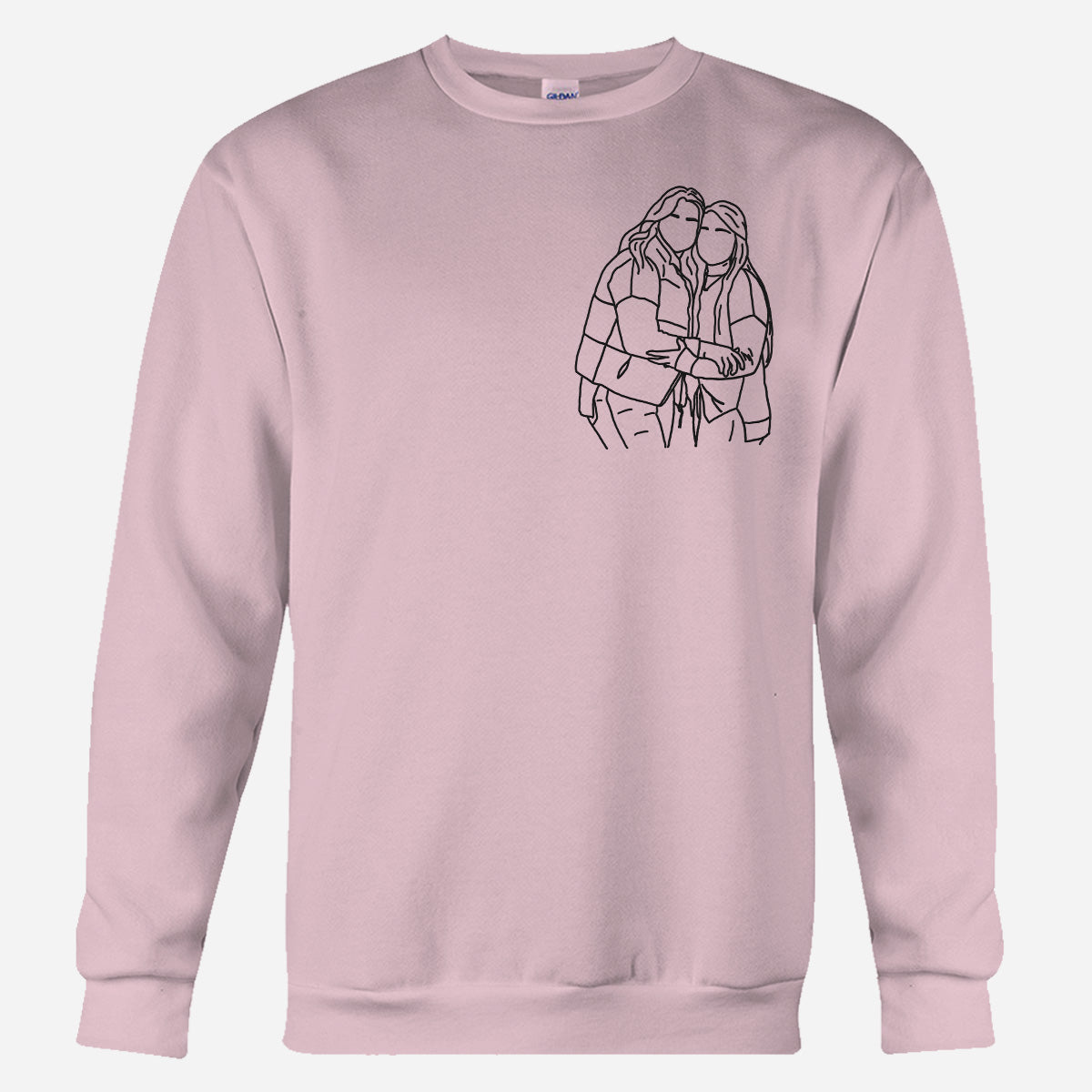 Pull brodé personnalisé pour meilleure amie - Motifs au trait personnalisés