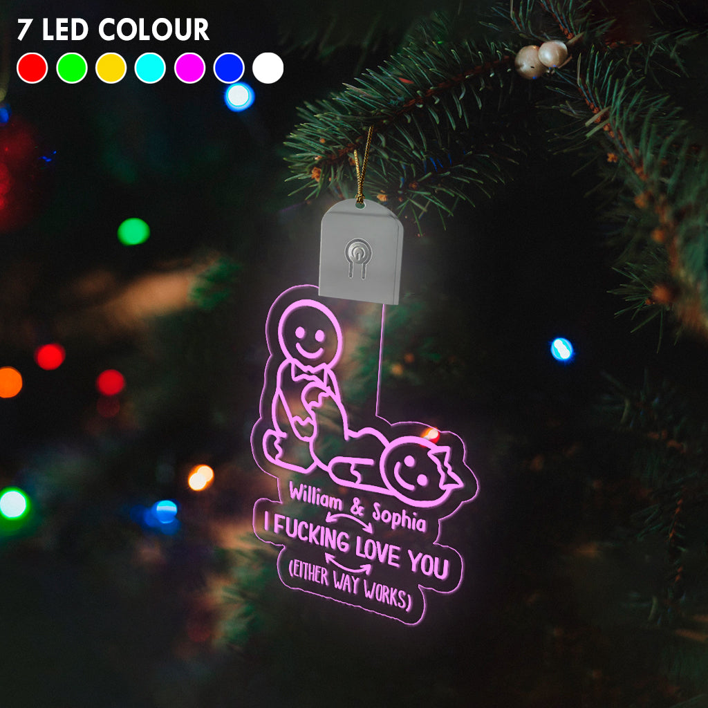 I Love You Naughty Ginger Bread - gift for wife, husband, boyfriend, girlfriend - Personalized Shaped Led Acrylic Ornament