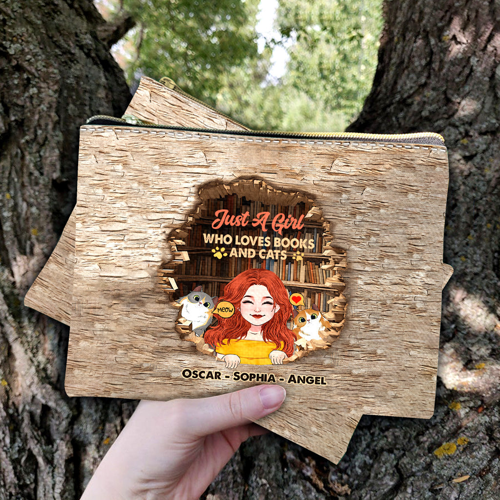 Pochette à livres personnalisée « J’aime les livres et les chats »