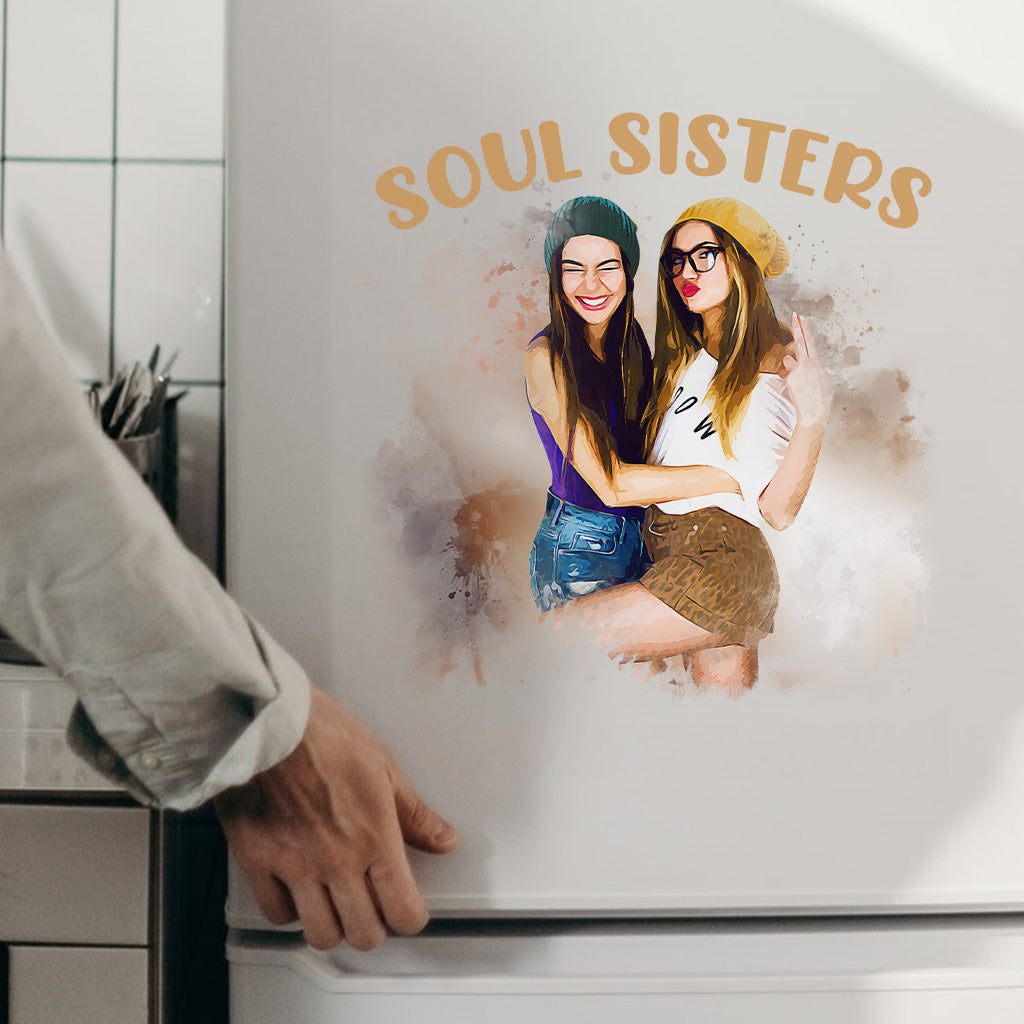 Meilleures amies - Autocollant personnalisé pour meilleure amie découpé à la forme