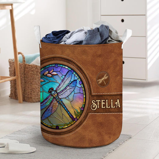 Panier de rangement personnalisé Libellule en vitrail