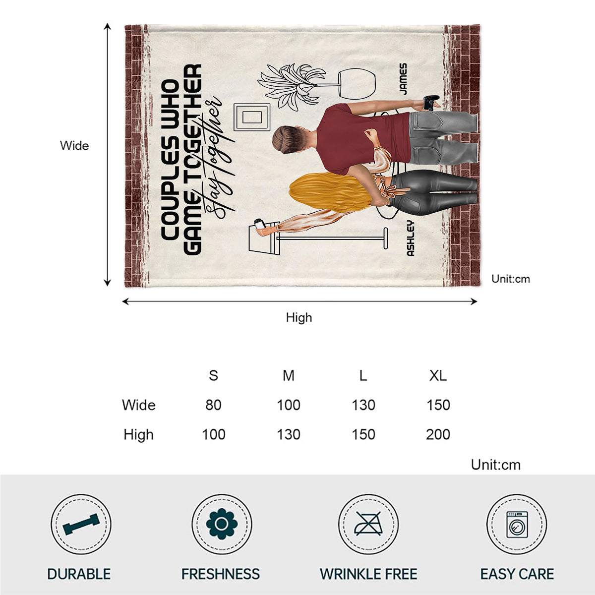 Couples Who Game Together Stay Together - Personalized Video Game Blanket