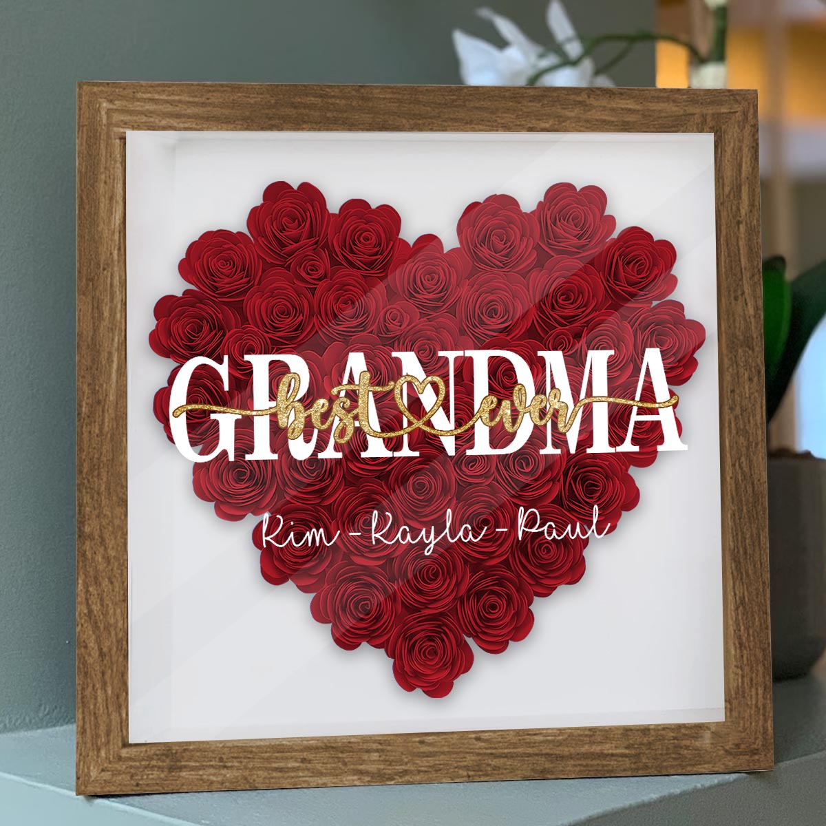 Meilleure maman du monde - Cadeau pour maman, grand-mère, grand-père, papa, tante, sœur - Boîte à fleurs personnalisée