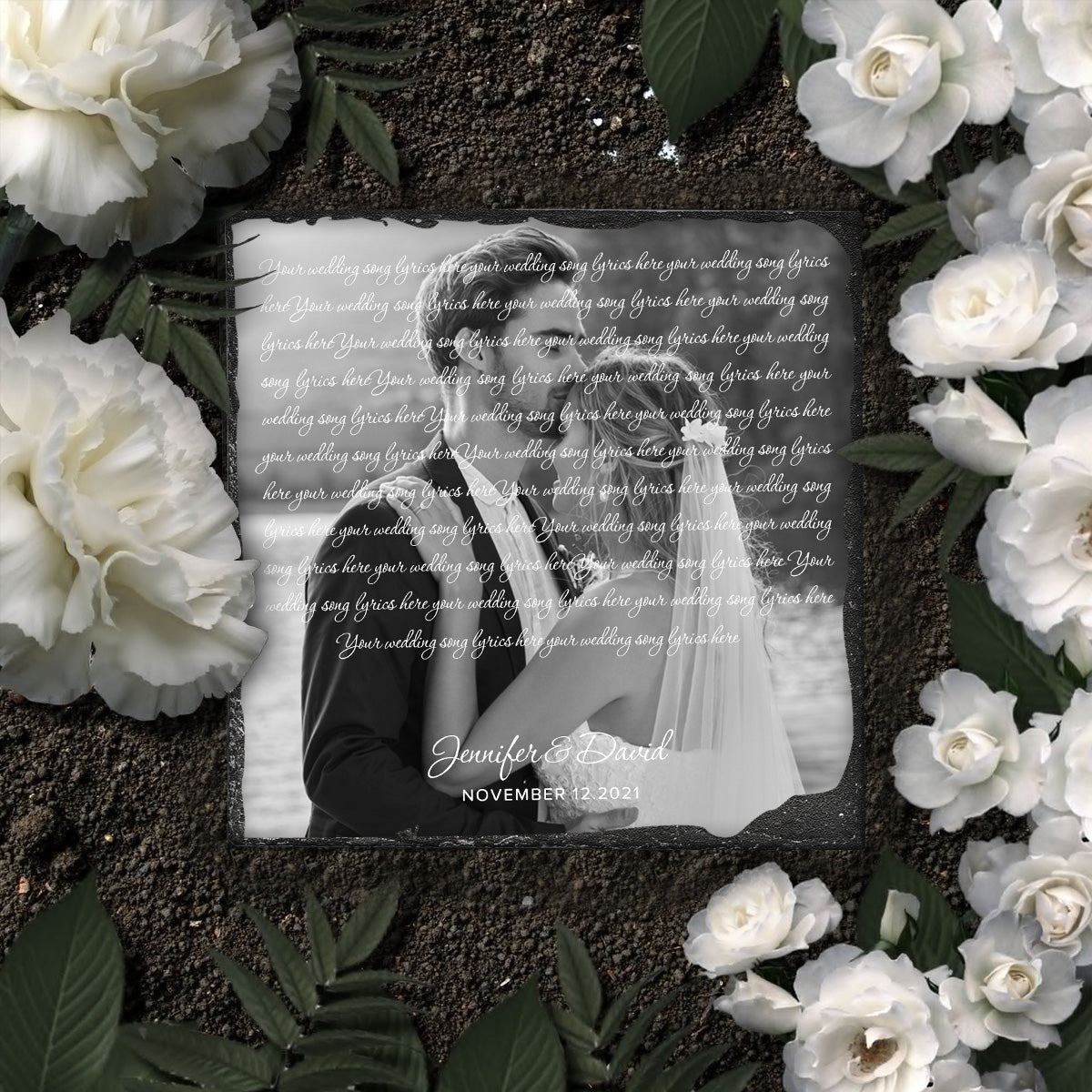 Tu es mon rayon de soleil - Pierre carrée personnalisée pour mari et femme