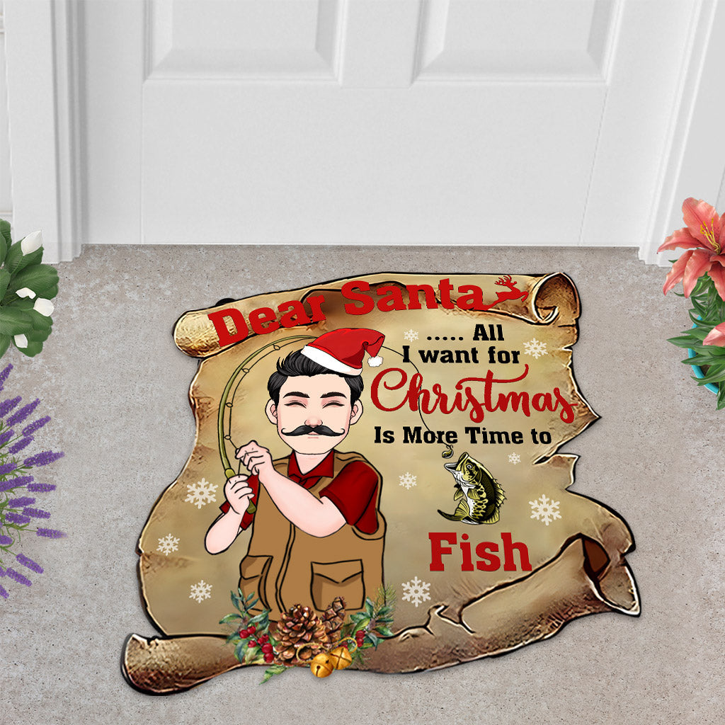 Cher Père Noël - Paillasson personnalisé en forme de pêche