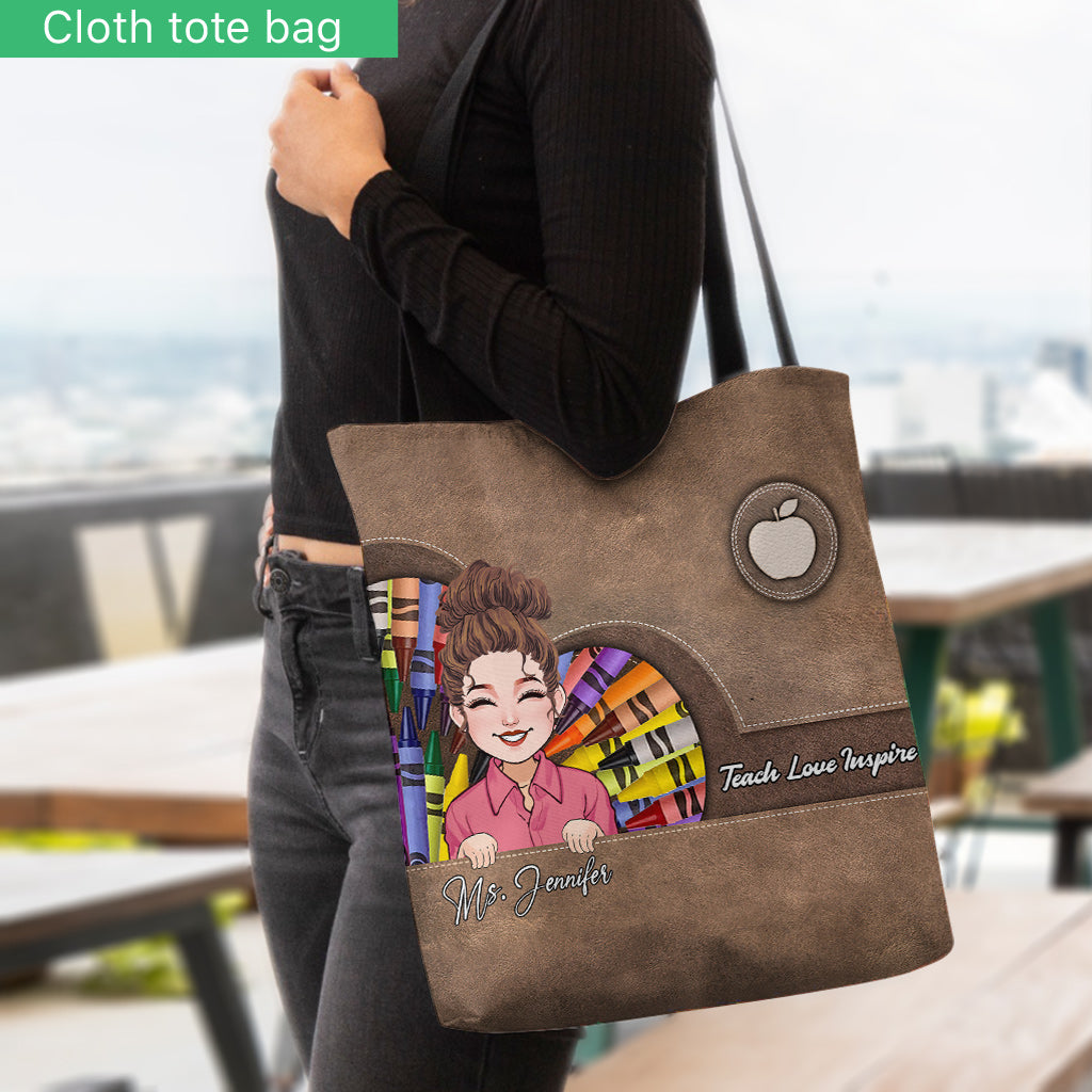 Enseigner, aimer, inspirer - Sac fourre-tout personnalisé pour enseignants