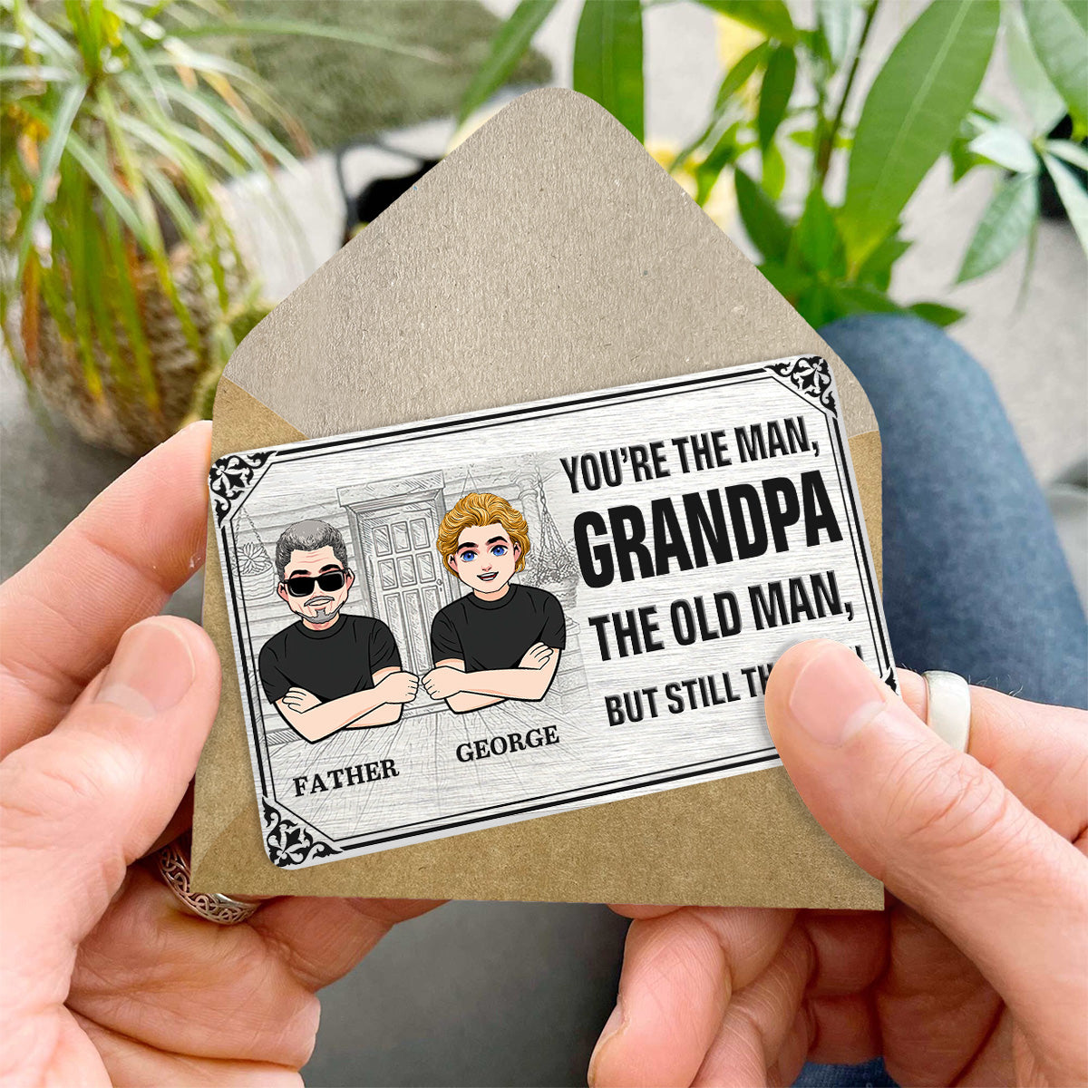 You're The Man - Gift for dad, grandpa, uncle, husband - Personalized Wallet Insert Card