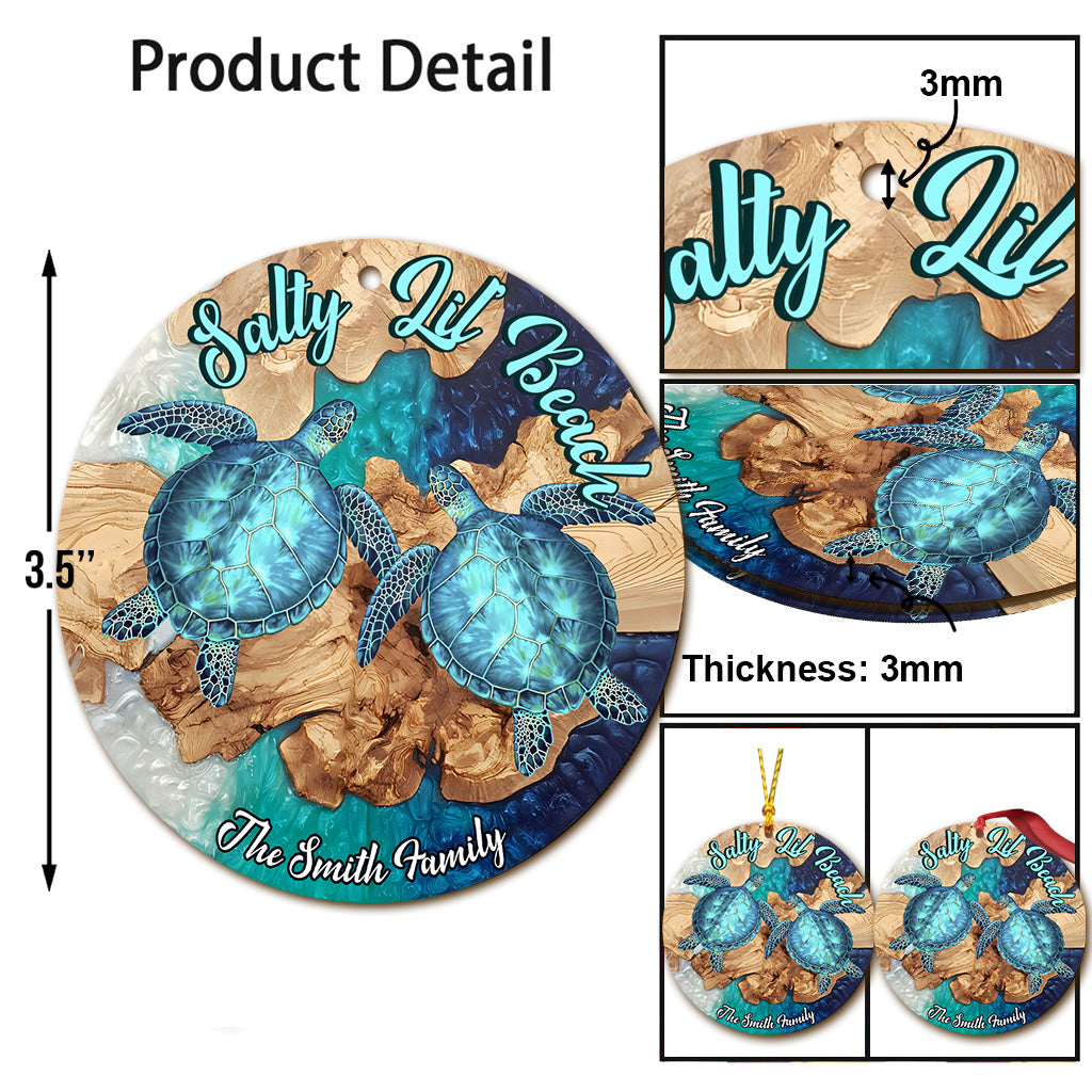 You And Me And The Sea - Personalized Turtle Ornament