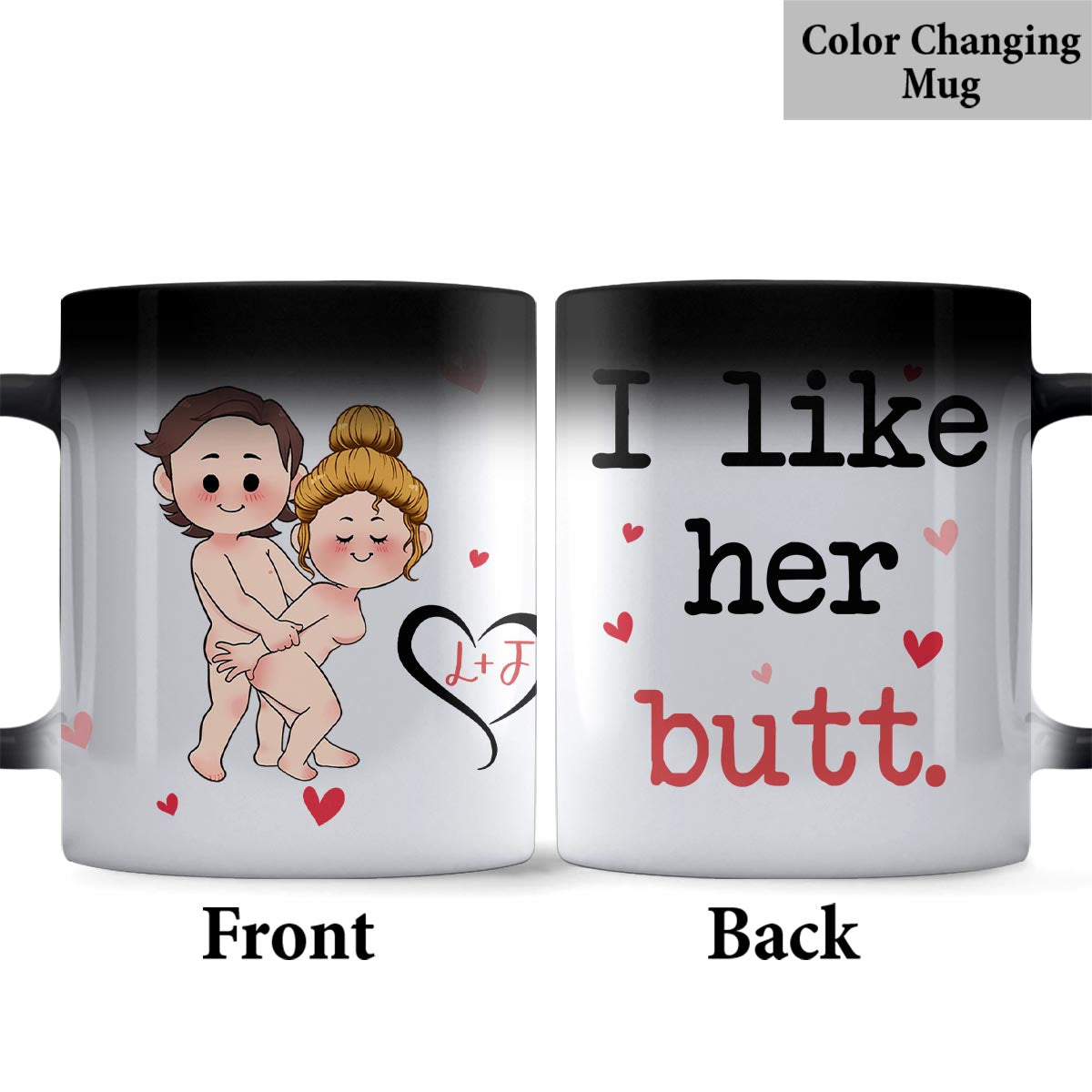 J'aime sa barbe, j'aime ses fesses - Mug personnalisé pour couple