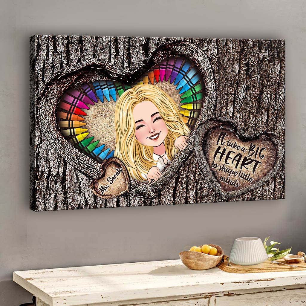 Il faut avoir un grand cœur - Toile et affiche personnalisées pour enseignants