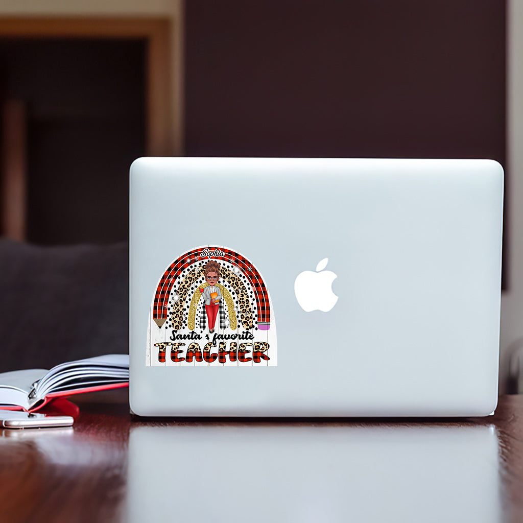 L'enseignant préféré du Père Noël - Autocollant personnalisé pour enseignant