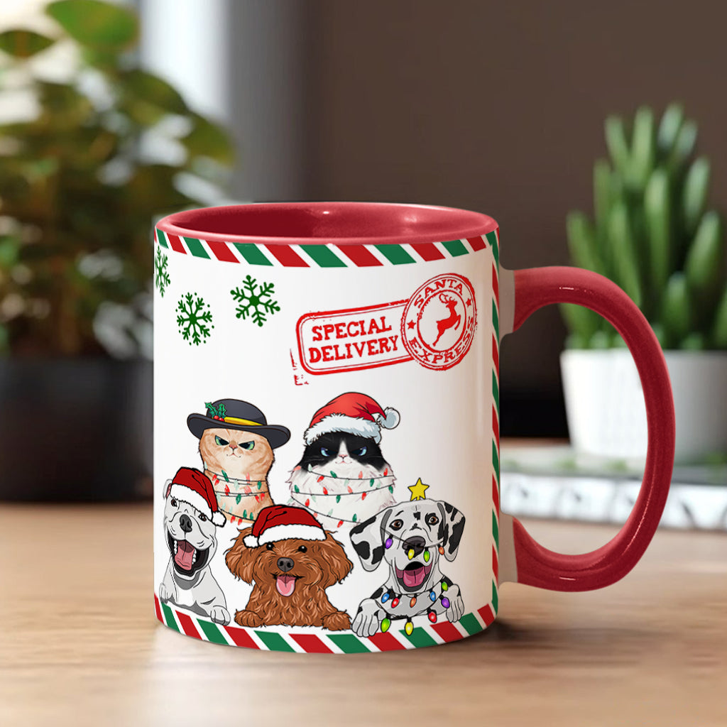 North Pole Mail Service - Personalized Dog Accent Mug