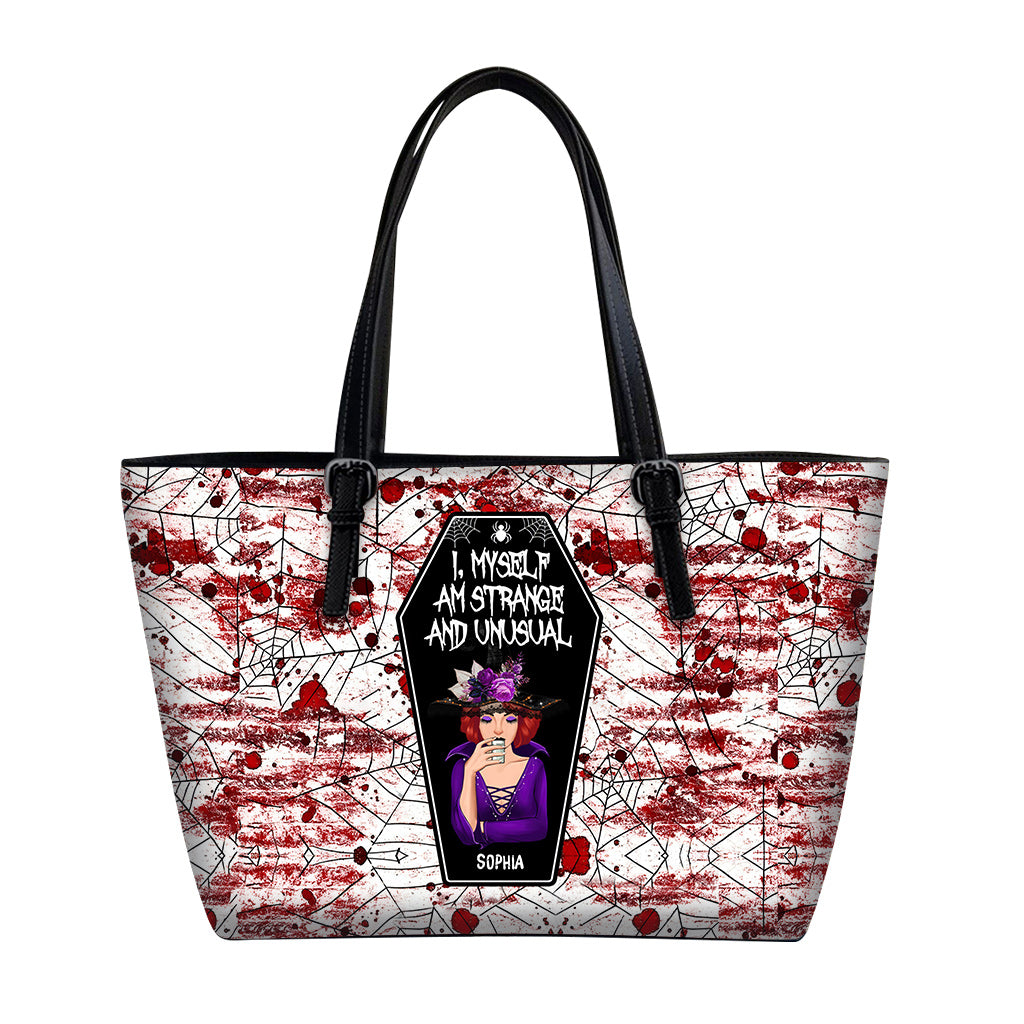 Je suis moi-même étrange et inhabituelle - Sac en cuir personnalisé pour sorcière