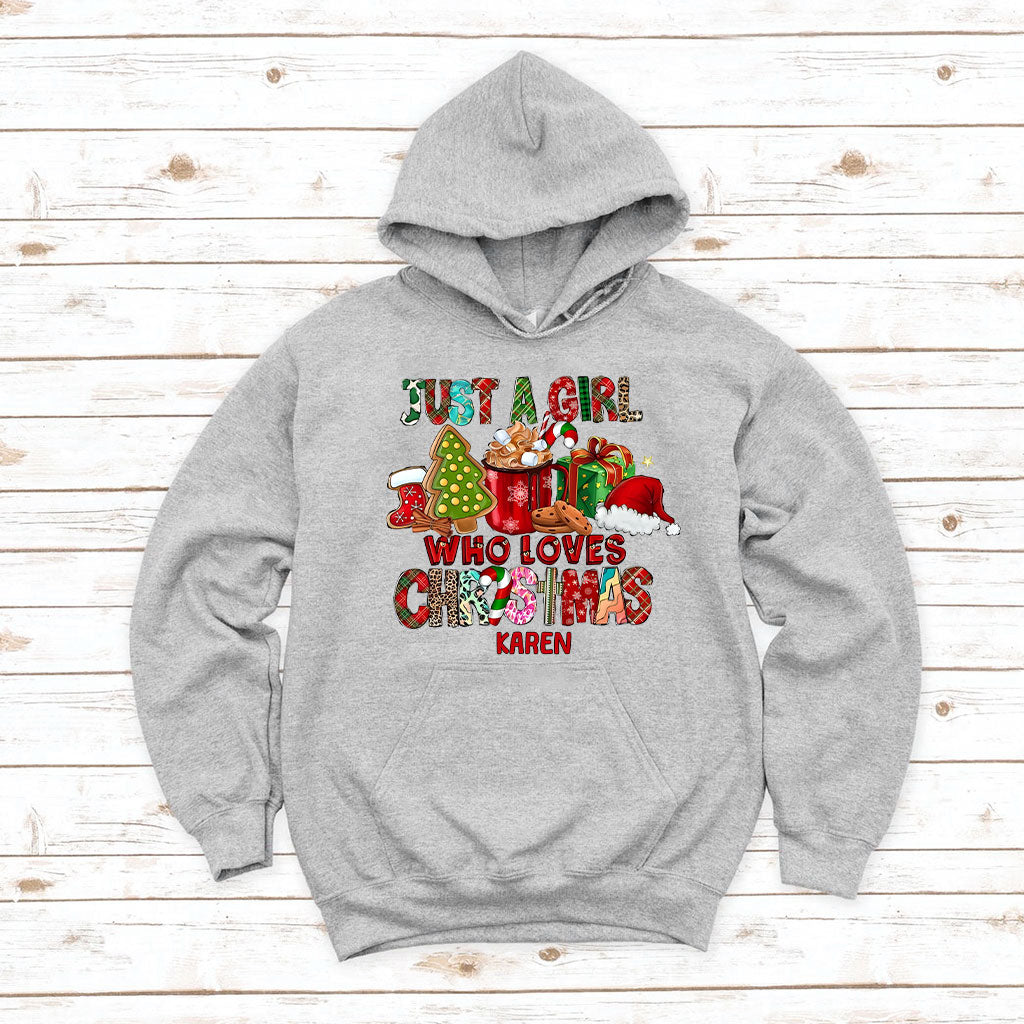 Juste une fille qui aime Noël - T-shirt et sweat à capuche de Noël personnalisés