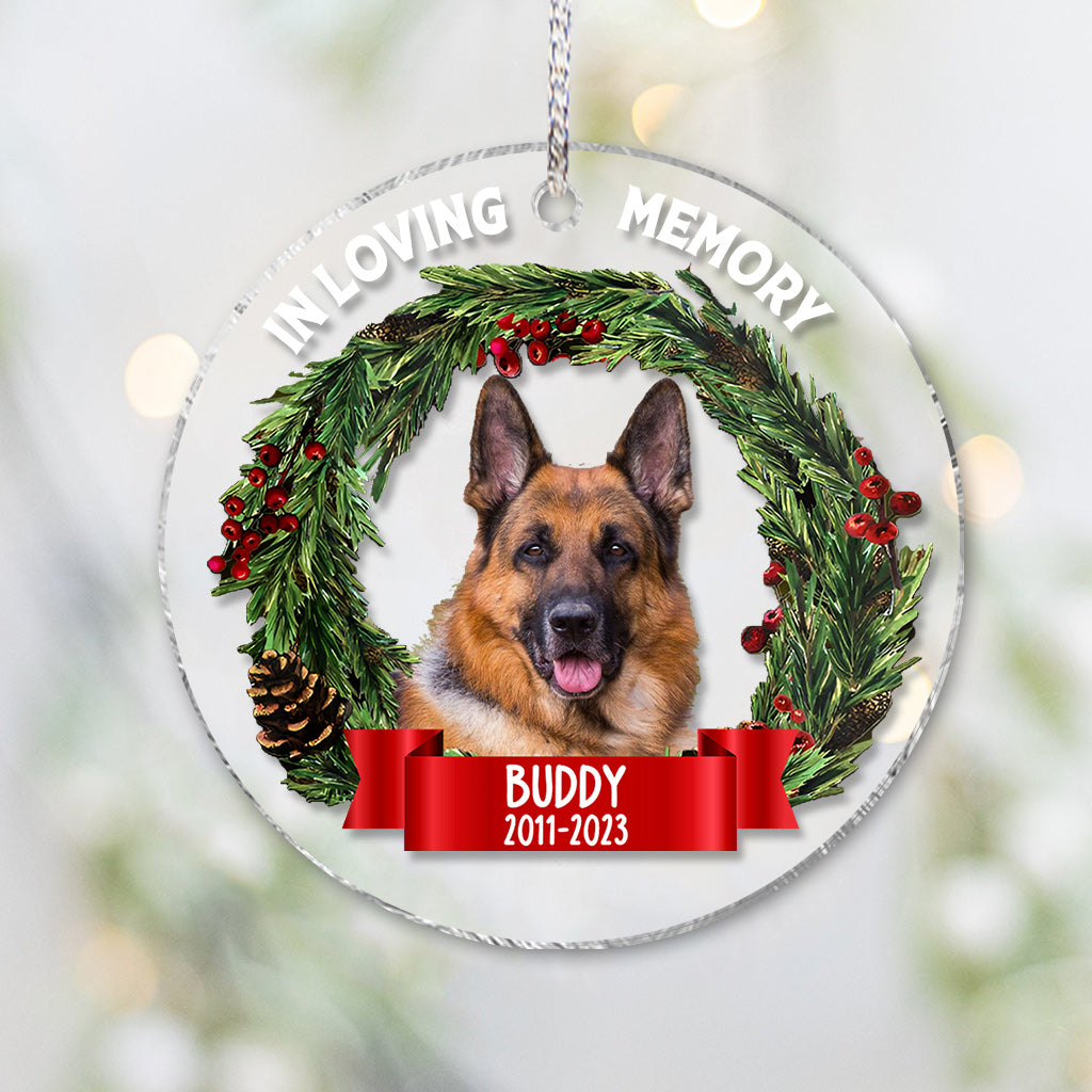 En souvenir de notre chien - Ornement transparent personnalisé