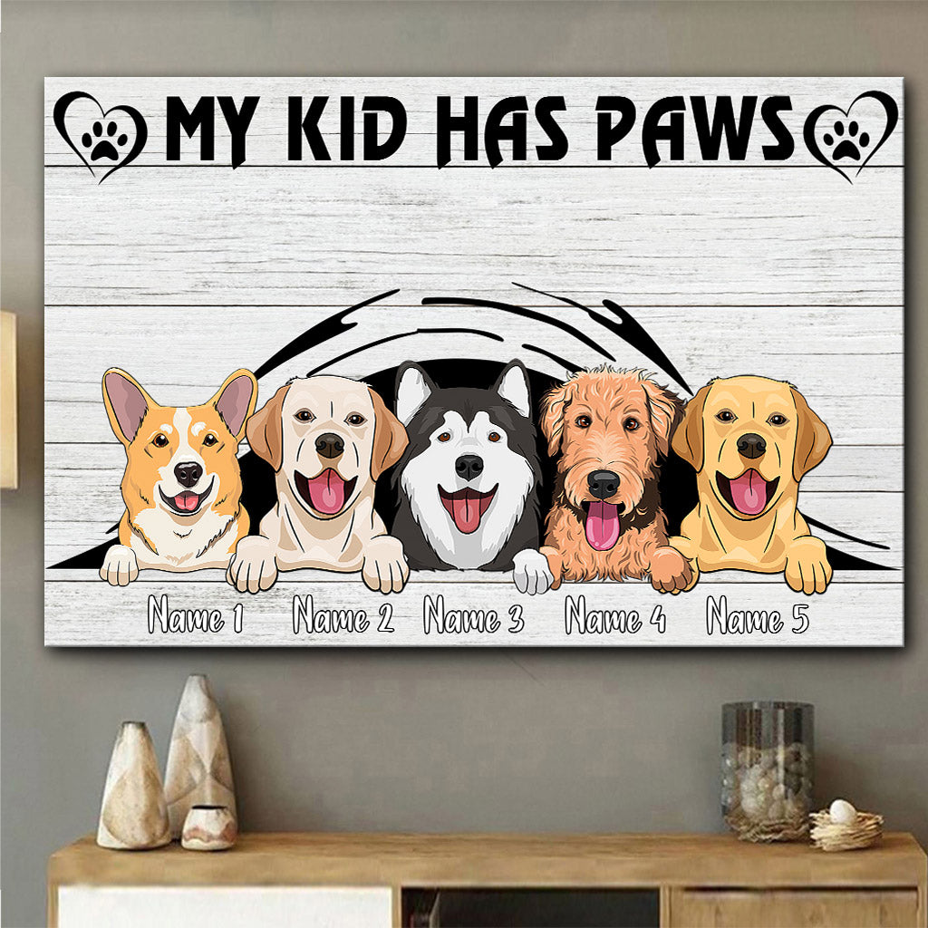 Mes enfants ont des pattes - Toile et affiche personnalisées pour chiens