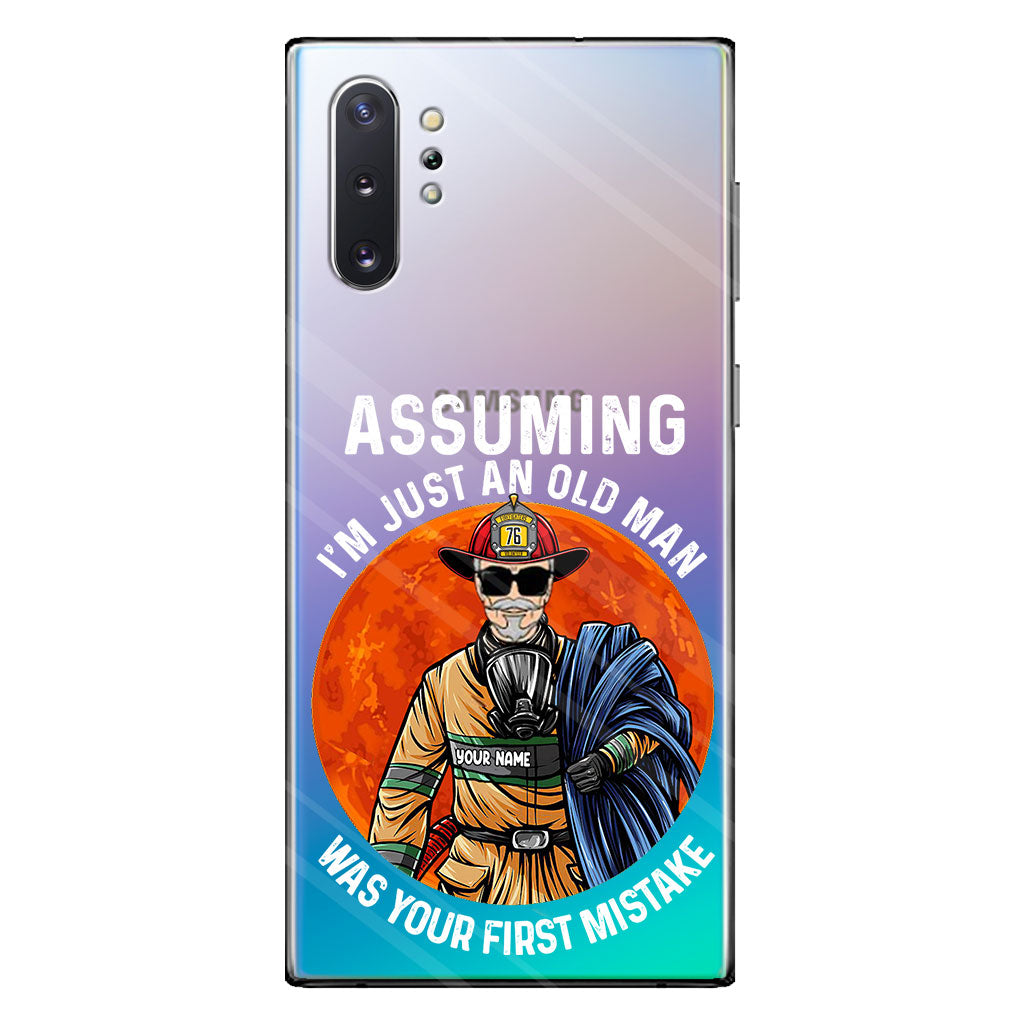 Votre erreur - Coque de téléphone transparente personnalisée pour pompier