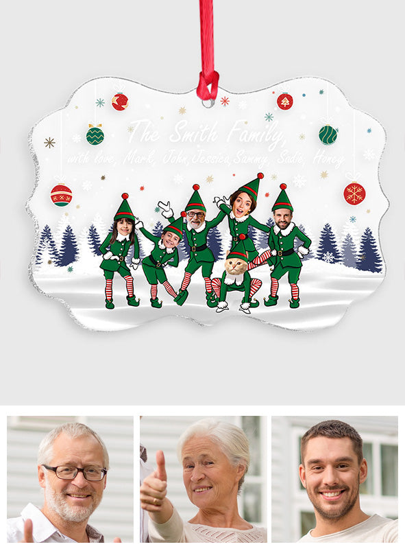 Merry Christmas - Personalized Family Transparent Ornament