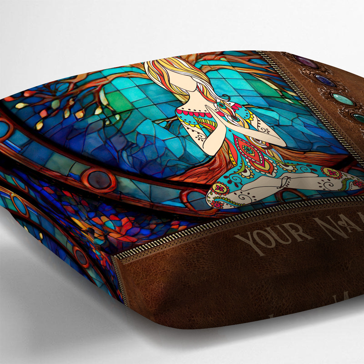 Namaste Green - Coussin décoratif de yoga personnalisé