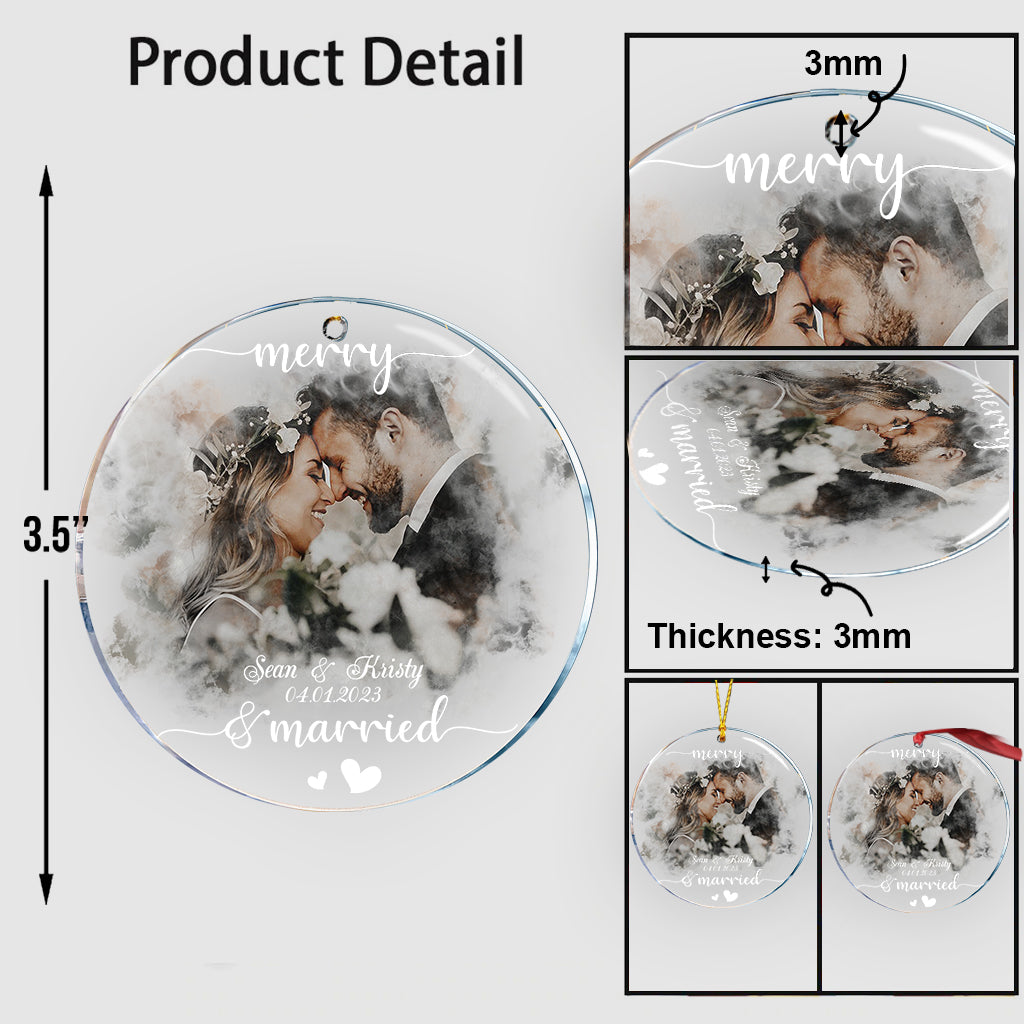 Joyeux et mariés - Ornement personnalisé pour mari et femme