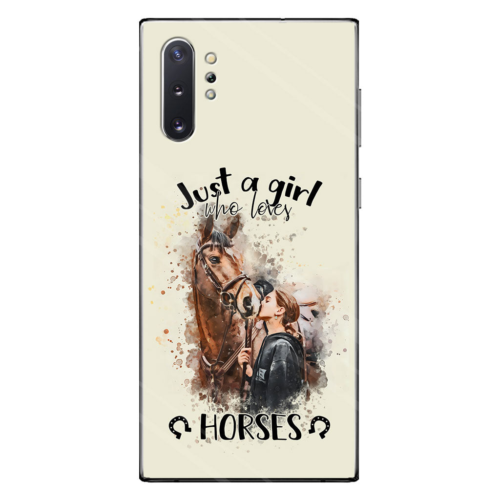 Une fille qui aime les chevaux - Coque de téléphone personnalisée avec motif cheval