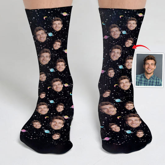 Custom Face Galaxy - Personalized Uncle Socks