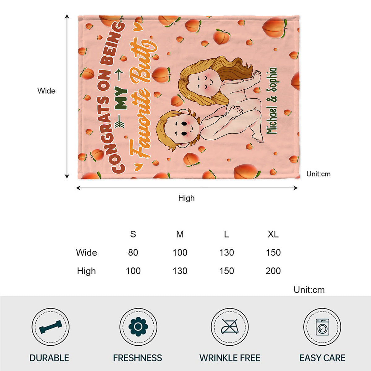 Félicitations pour être mon fessier préféré - cadeau pour mari, femme, petit ami, petite amie - Couverture personnalisée