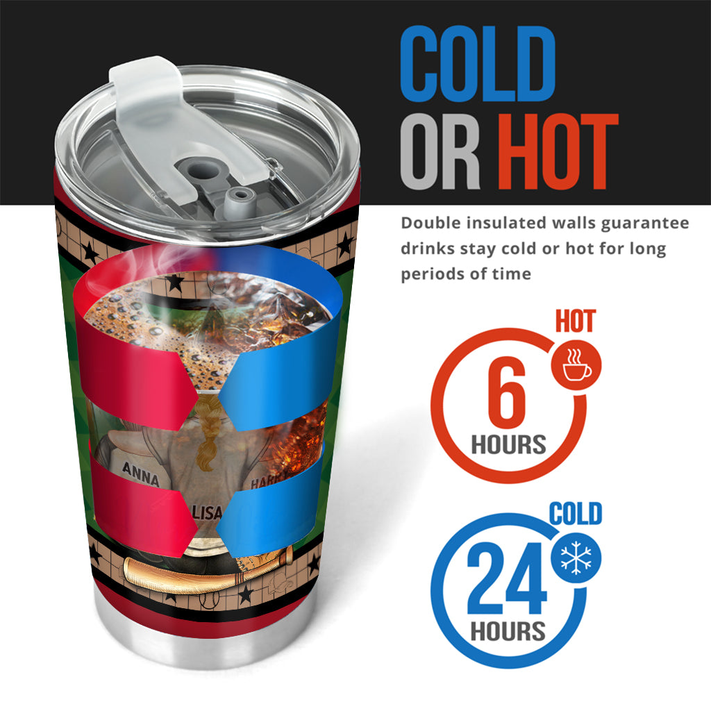 Mon cœur est sur ce terrain - Gobelet isotherme de baseball personnalisé