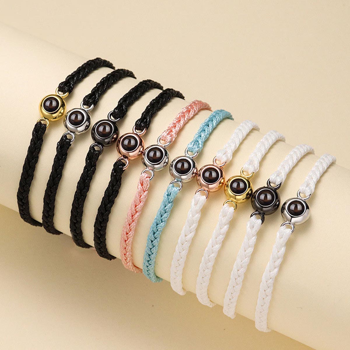 Those We Love Don't Go Away Dog Cat - Gift for dog lovers, who lost dog, who lost cat - Personalized Projection Bracelet