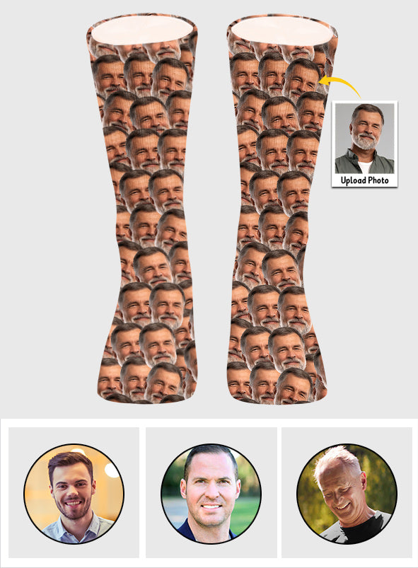 Customizable Printed Face - Personalized Uncle Socks