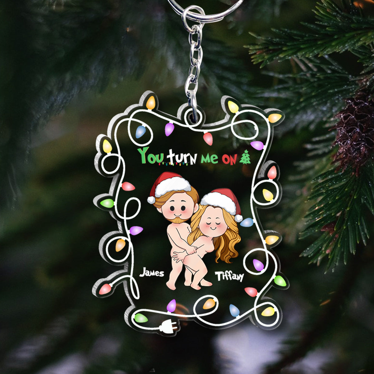 Tu m'excites - Porte-clés transparent personnalisé pour couple