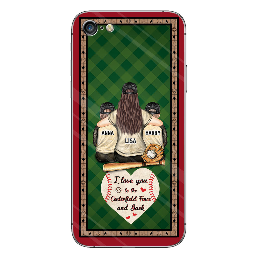 Mon cœur est sur ce terrain - Coque de téléphone transparente personnalisée sur le thème du baseball