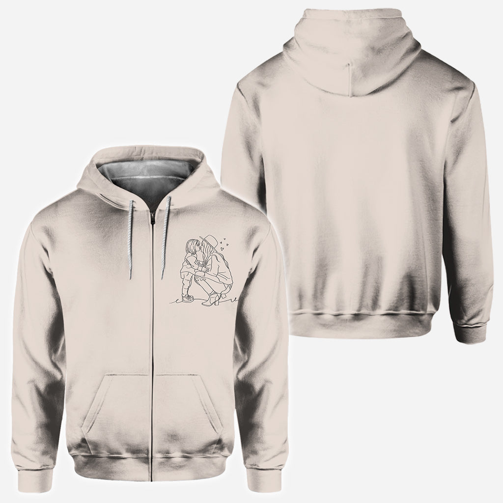 Line Drawing - Personalized Step Mom All Over Shirt