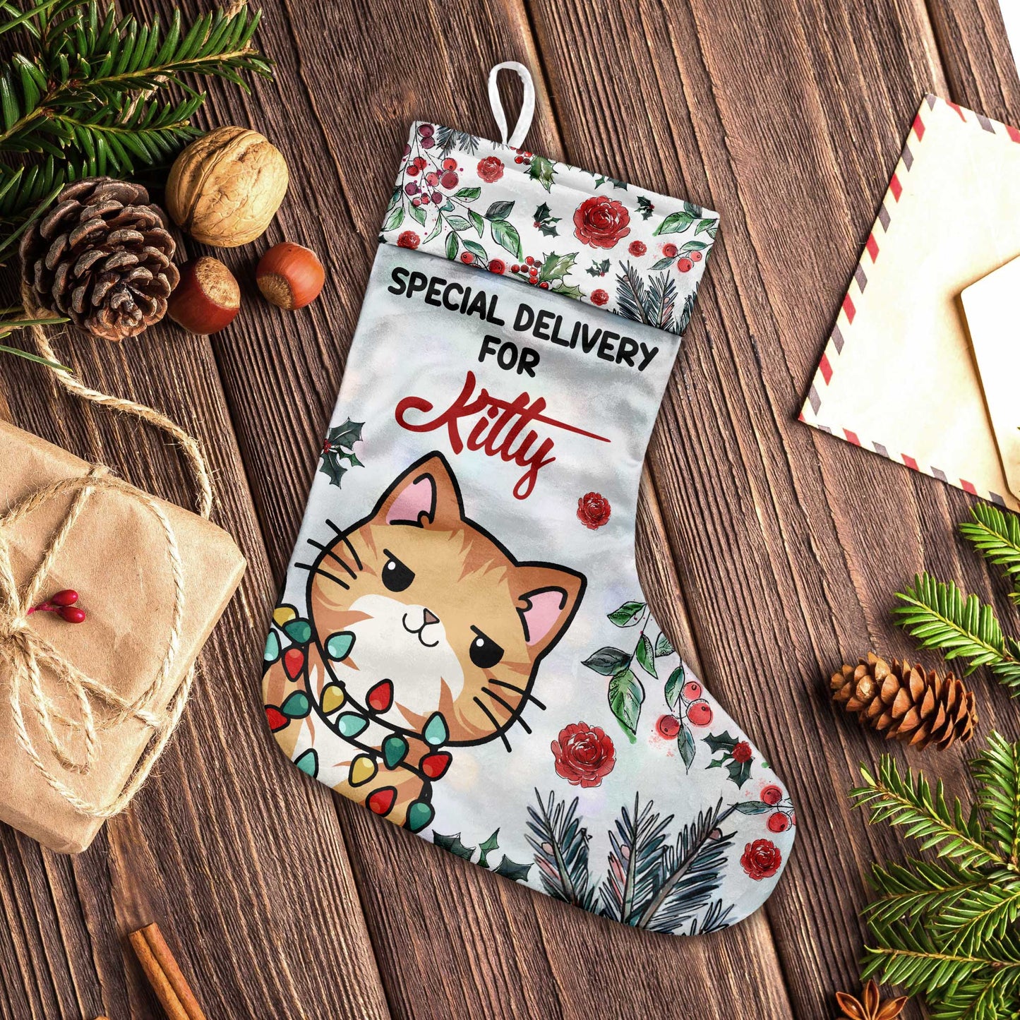 Livraison spéciale - Chaussettes de Noël personnalisées pour chats
