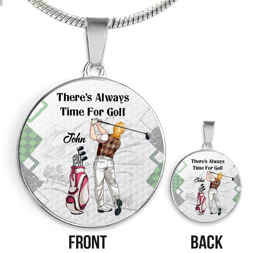 Il y a toujours du temps pour le golf - Collier pendentif personnalisé sur le thème du golf