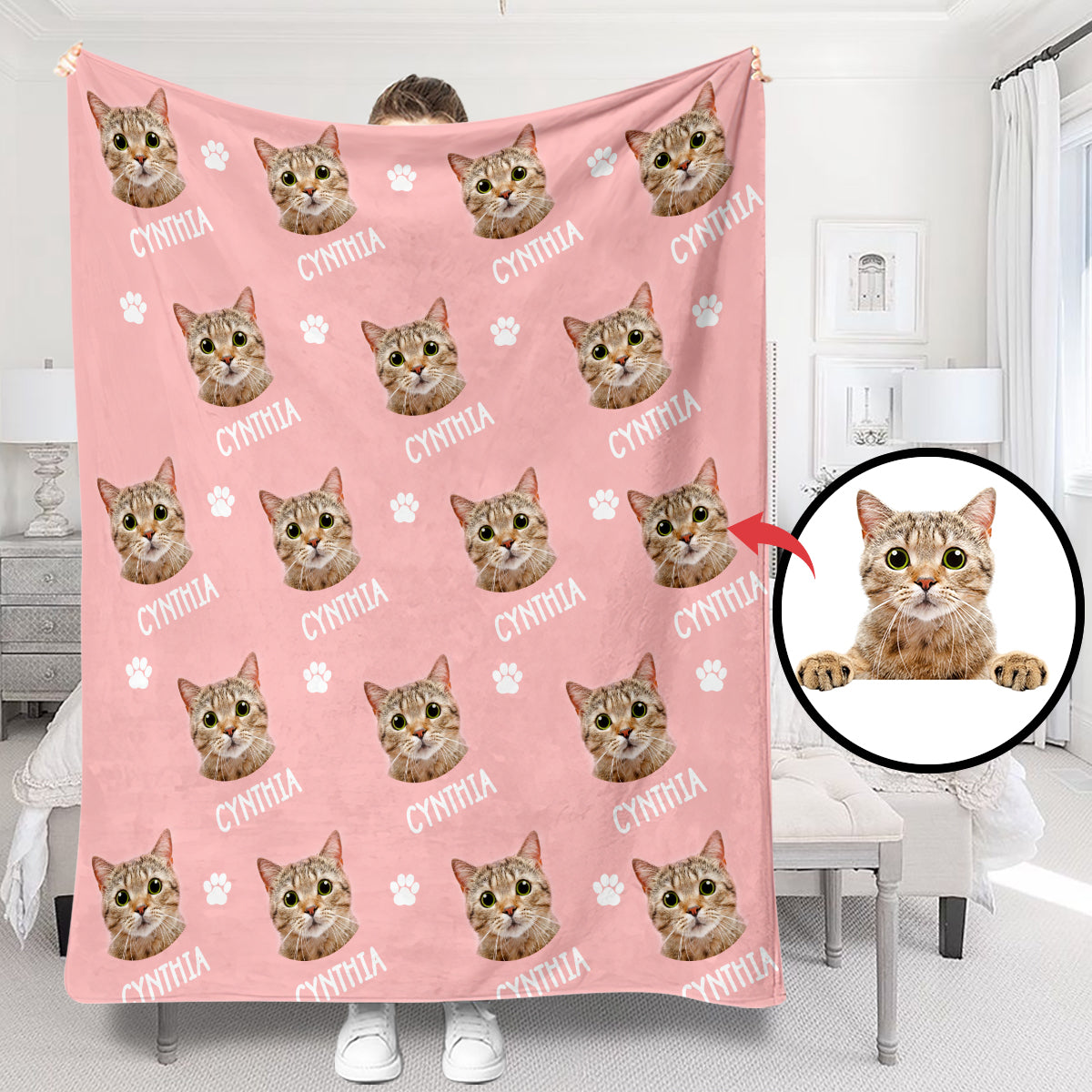 Couverture personnalisée pour chat - Motif chat