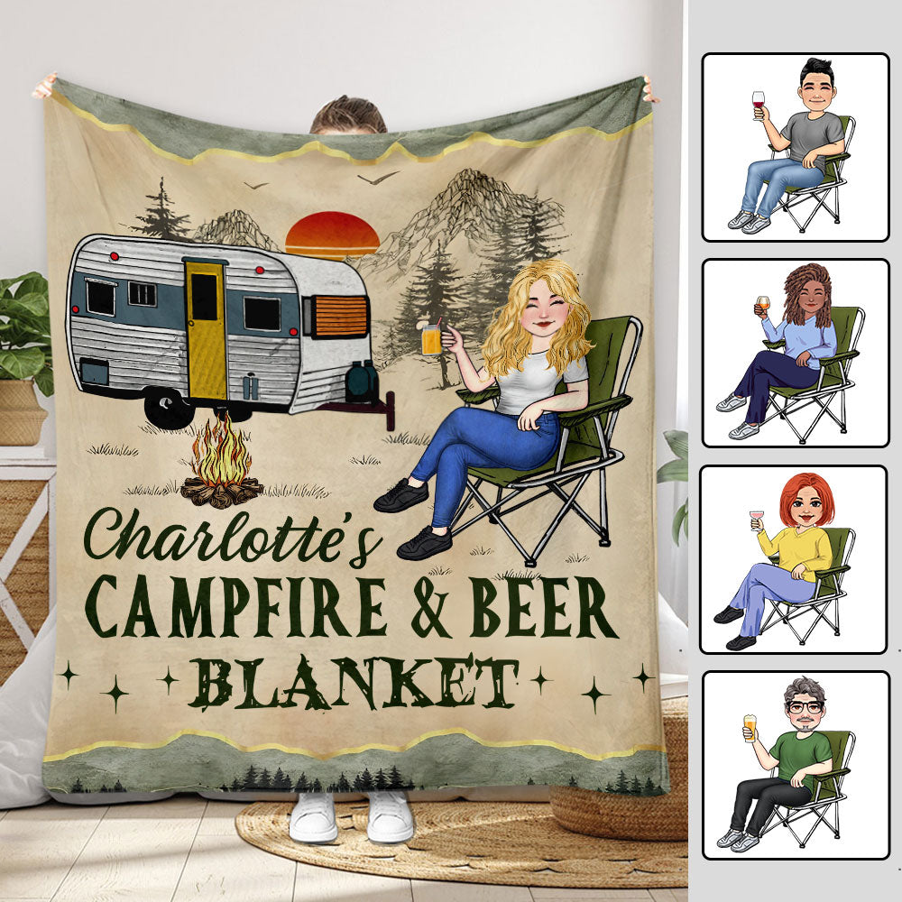Couverture de camping personnalisée Campfire And Coffee