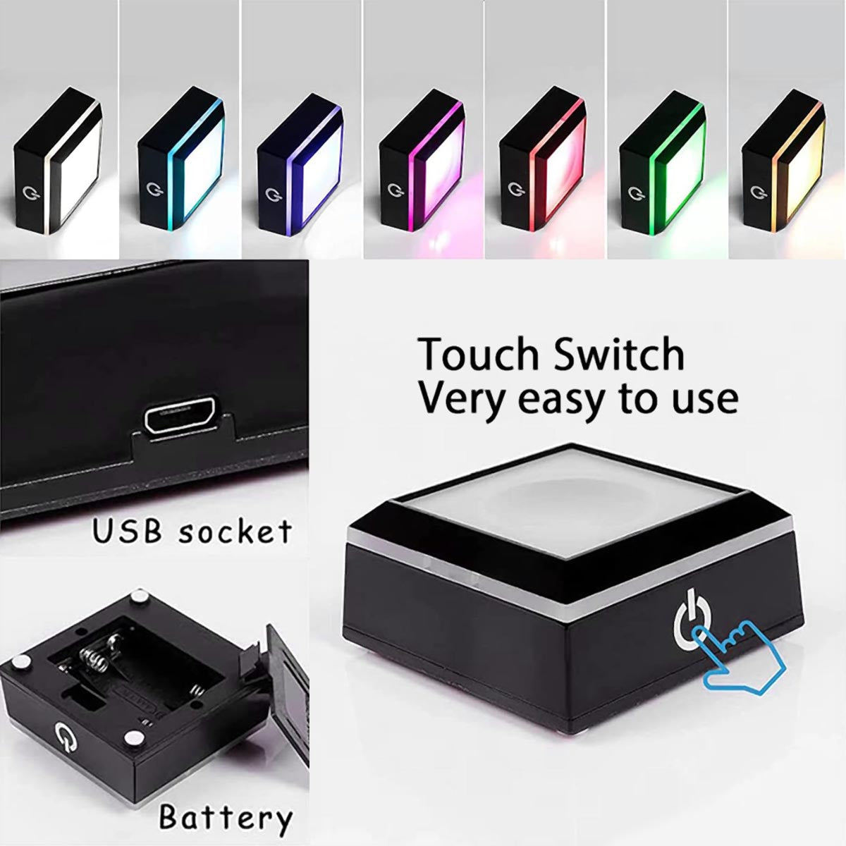 Lampe en cristal 3D en forme d'iceberg avec gravure laser personnalisée pour papa