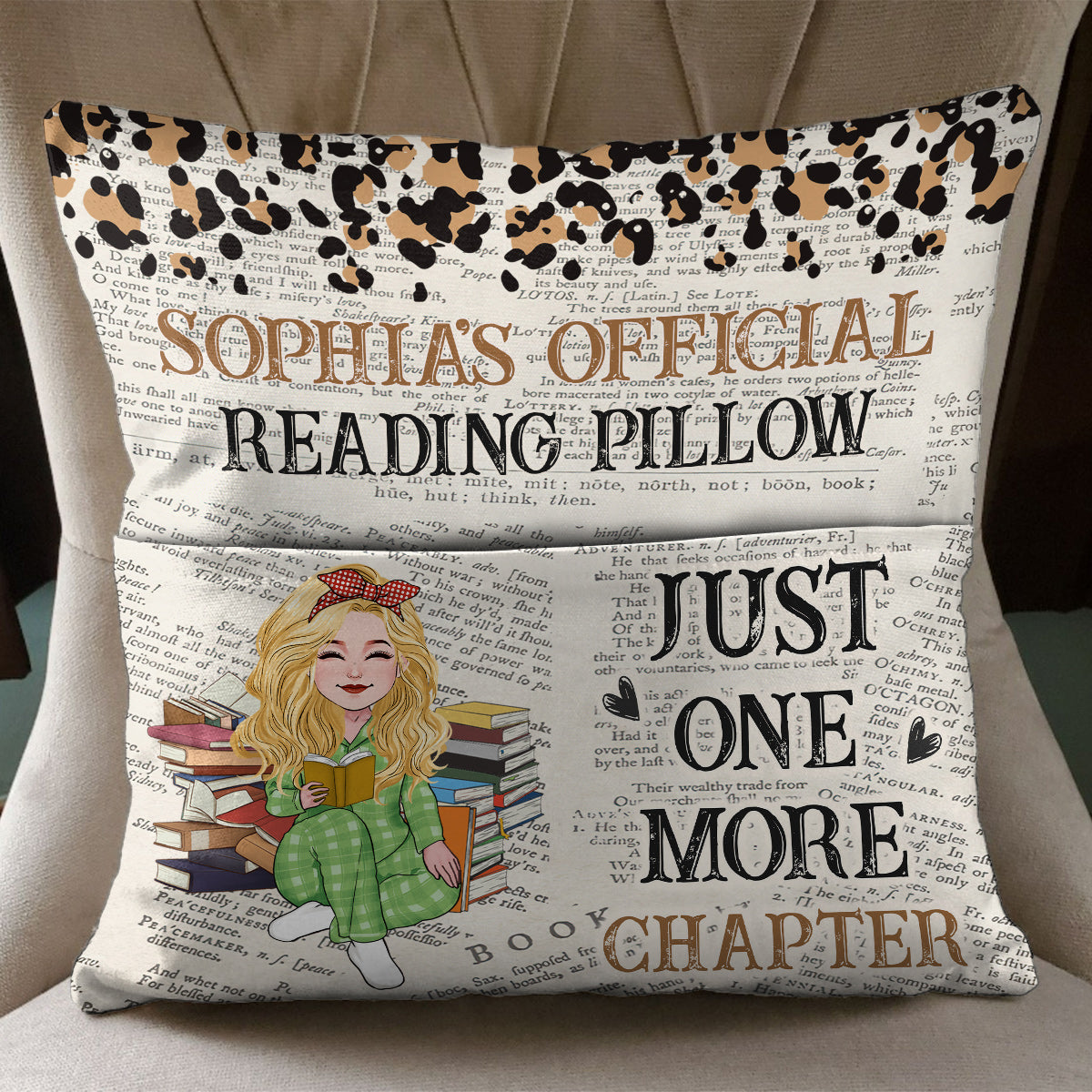 Juste un chapitre de plus - Coussin de poche personnalisé pour livre