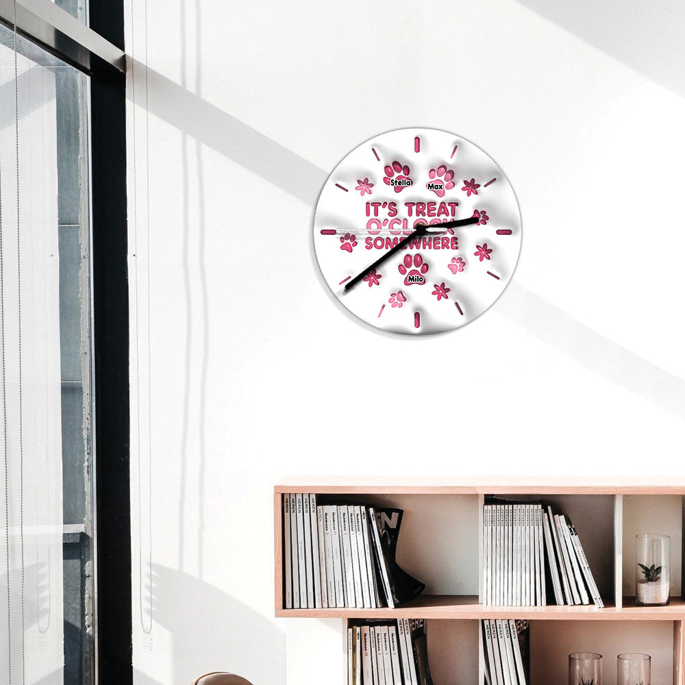 It’s Treat O’clock Somewhere - Personalized Dog Wall Clock