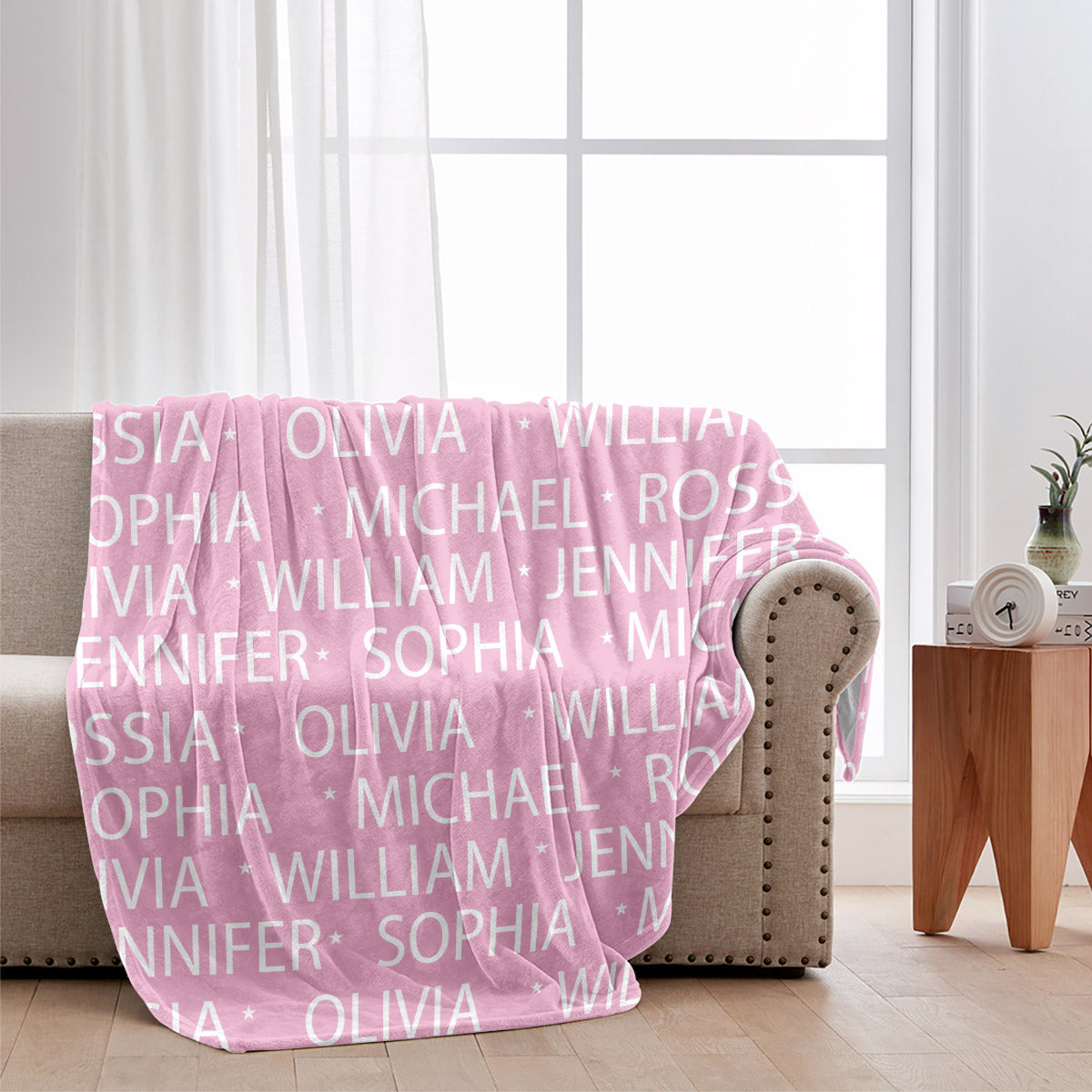 Couverture familiale personnalisée avec motif de nom